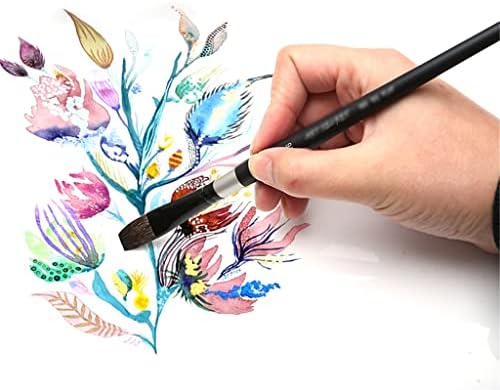 WENLİİ Saç Düz Suluboya boya Fırçası Sanat Resim Fırçaları Profesyonel Suluboya Guaj Akrilik Çizim