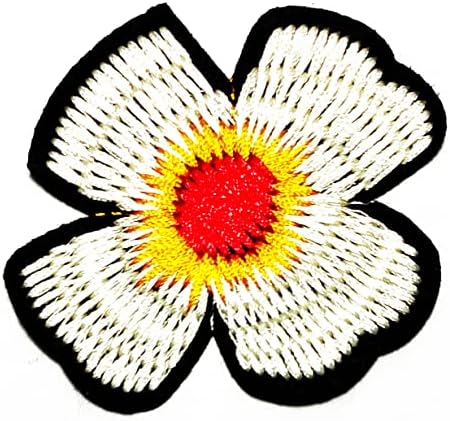 Kleenplus 2 adet. Beyaz Papatya Yama El Sanatları Sanat Dikiş Tamir Çiçekler Bahçe Tesisi İşlemeli Demir On Rozeti