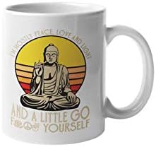 Buda Kahve Kupa ben çoğunlukla barış sevgi ve ışık ve Biraz Siktir Git Kendini komik Alaycı İlham motivasyon 11 ons