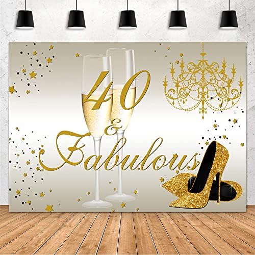 MEHOFOND 40th Doğum Günü Partisi Zemin Kadınlar için Altın Doğum Günü Partisi Süslemeleri Yüksek Topuklu ve Şampanya