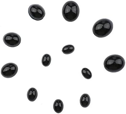 WellieSTR 200 adet (9x12mm/Siyah) Mini Güvenlik Burun Cabochons, plastik Oval Burun Gözler Flatback Hayvan Zanaat