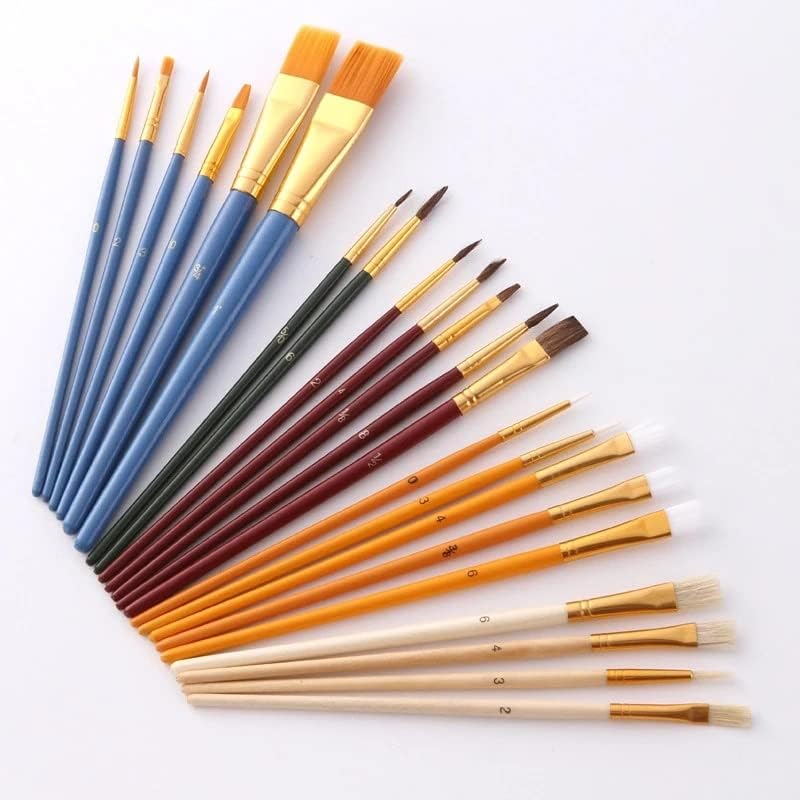 XWWDP Minyatür Fırça Kalem Seti Naylon Saç Fırçası Yağı Profesyonel Suluboya Aracı (Renk : Siyah, Boyut: 15 Adet)