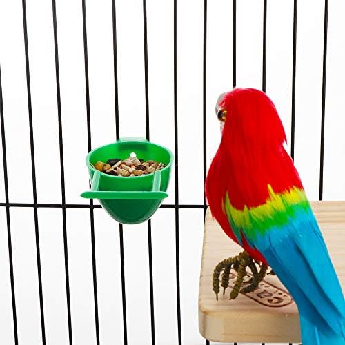 8 Adet Mini Kuş Papağan yiyecek kasesi Besleyici Plastik Güvercinler Kuşlar Kafes Çanak Uygun Asılı Konteyner