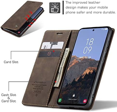 Samsung Galaxy A54 için CaseMe Cüzdan Kılıf, Yumuşak PU deri Flip Case manyetik Standı Kapak Koruyucu Kapak Deri
