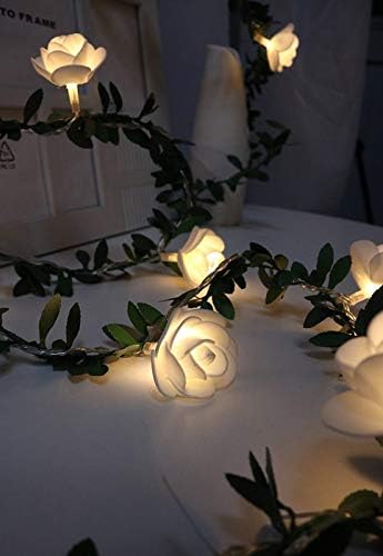 Dize ışıkları Akülü, beyaz güller sıcak ışık ile Ev yatak odası için iç mekan dış mekan düğün dekoratif led ışık