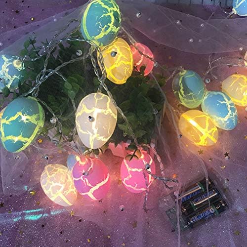 Amosfun paskalya yumurtaları dekorasyon paskalya yumurtaları ışık dize narin çatlak desen dize ışık festivali parti