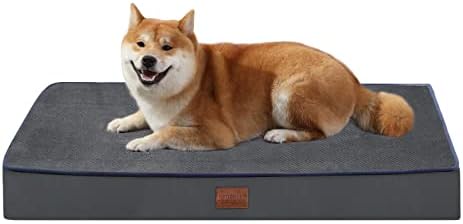 Bedfolks Yumurta Sandık Köpük Ortopedik köpek yatağı Büyük Köpekler için, Su Geçirmez Astarlı ve Çıkarılabilir Kapaklı
