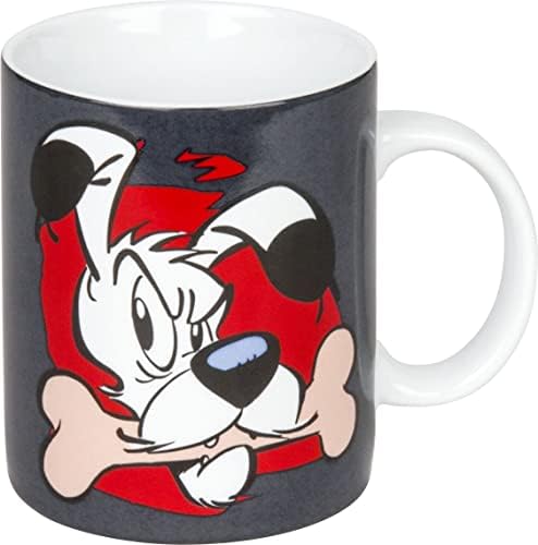Könitz Kahve Fincanı, Porselen, ' Asterix Idefix Köpek, 11,5 x 8,2 x 9,4 cm