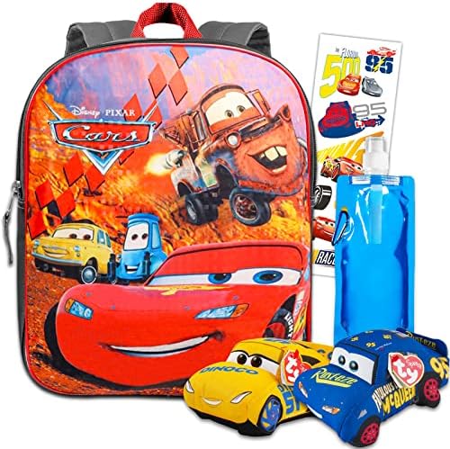 Disney Arabalar Erkekler için sırt çantası seti, çocuklar ~ Deluxe 15 inç arabalar yıldırım McQueen okul çantası,