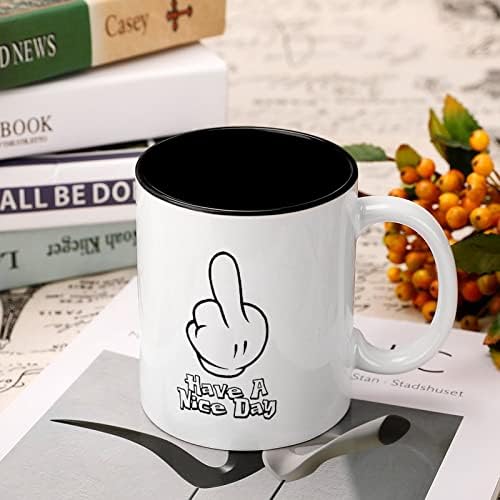 Güzel Bir Gün var Orta Parmak Seramik Kupa kahve bardağı çay bardağı Tasarım Hediye Komik Sevimli Baskılar Ofis Ev
