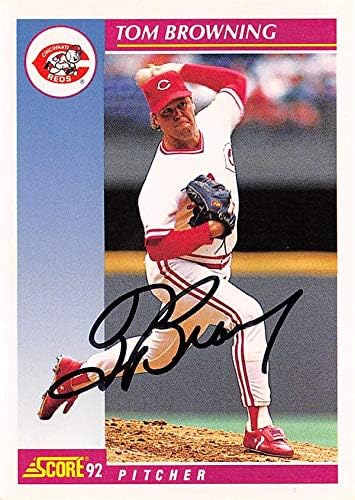 İmza Deposu 626223 Tom Browning İmzalı Beyzbol Kartı-Cincinnati Reds - 1992 Puan No. 642