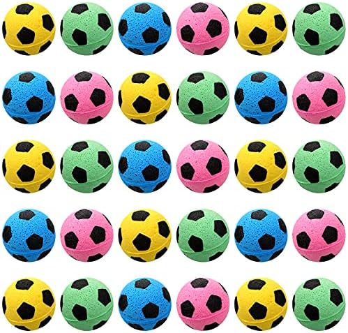 32 Adet Köpük Sünger Futbol Kedi Oyuncak İnteraktif Kedi Futbol Oyuncak Pet Spor Topu Kedi Yavrusu için