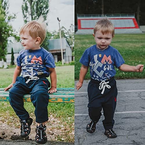 IjnUhb Erkek Bebek 2-Pack Pantolon, Yürümeye Başlayan Pamuk Jogger Çekin, Çocuklar Dinozor İpli Elastik Sweatpants