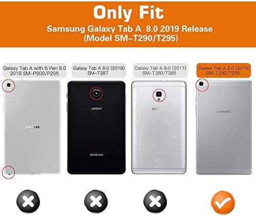 APOLL Kılıf Samsung Galaxy Tab için Bir 8.0 2019 SM-T290/ T295, T290 Durumda, 360 Derece Dönen Standı Anti-Scratch
