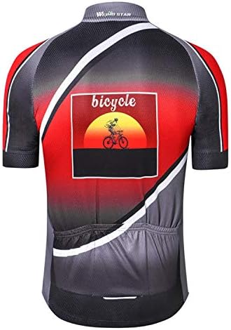 PSPORT ızgara erkek Bisiklet Jersey kısa kollu Bisiklet gömlek 3 cep yansıtıcı