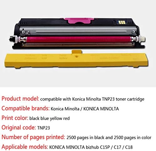 TNP23 Toner Kartuşu KONİCA MİNOLTA Bizhub C15P C17 C18 Renkli Lazer Yazıcı ile Uyumludur, 4 Renk, 2500 Sayfa,Sarı