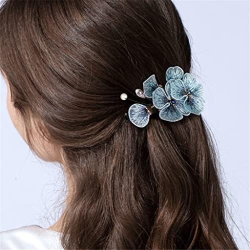 N / A İşlemeli Kelebek Çiçek saç tokası Yatay Klip saç aksesuarları Plaka saç tokası Nakış Kafa Çiçek Headdress saç