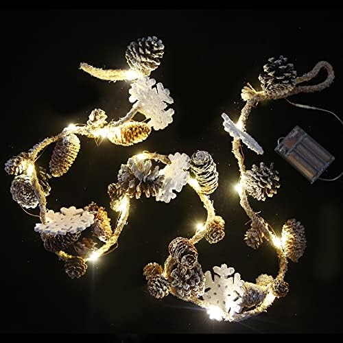 Noel dekoratif ışıklar LED bakır tel lambası dize halat kar tanesi Noel Rattan zanaat festivali fiş dize ışıkları