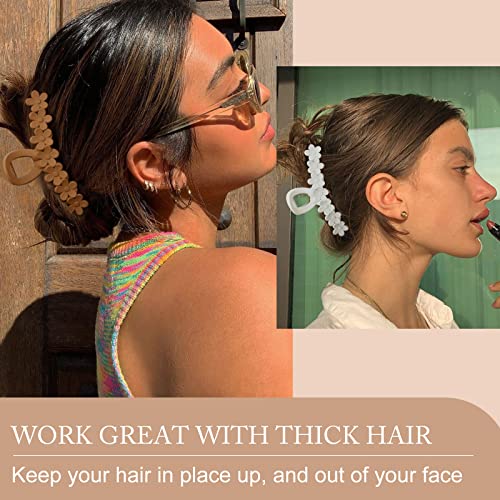 ACO-UİNT 6 Paket Kadınlar için Büyük saç Klipleri, Çiçek Saç Klipleri Kaymaz Saç pençe klipsleri Saç için güçlü Klipler