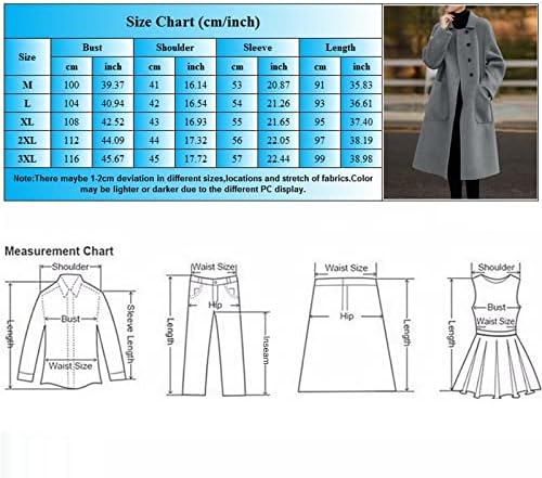 Ceket Kadınlar Sıcak Kış Uzun Kollu Düğme Aşağı Sahte Yün Karışımları İnce Ceket Ceket Slim Fit Sıcak Katı Uzun Palto