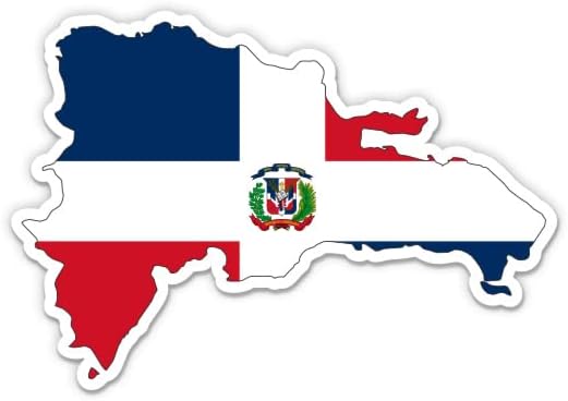 Dominik Cumhuriyeti Bayrağı DR Ülke Şekli-3 vinil yapışkan-Araba Laptop için Su Şişesi Telefon Su Geçirmez Çıkartma