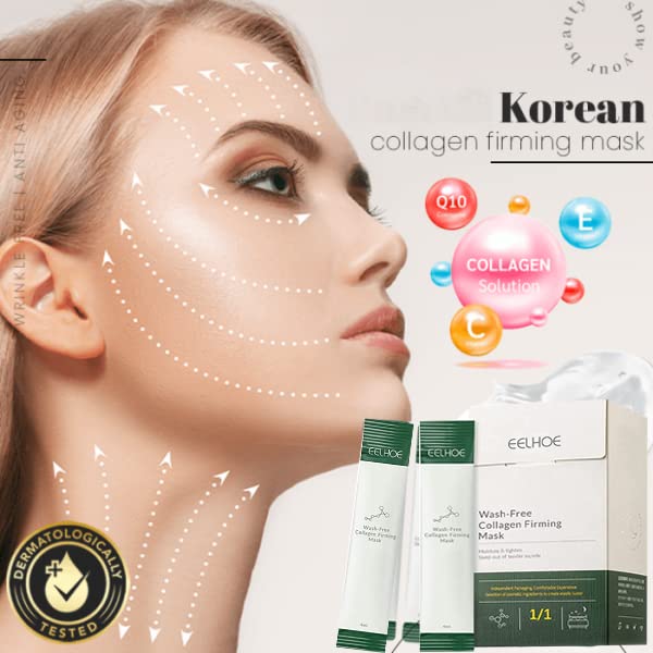 40 Paketleri Kore Kollajen Sıkılaştırıcı Maske Cilt Bakımı, Yıkama-Ücretsiz Uyku Yüz Maskesi, Uçucu Kaldırma Sıkılaştırıcı