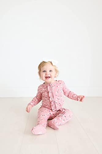Posh Fıstık Bebek Kız Pijama, Yumuşak Päpook Bambu Tek Parça Tulum, Yenidoğan, Bebek ve Yürümeye Başlayan Ayaklı