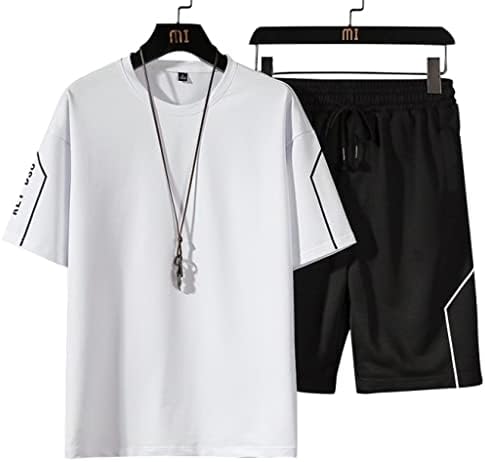 WSSBK erkek T Shirt ve kısa Set Erkek Yaz Rahat Kısa Kollu üstler ve pantolonlar Takım Elbise Spor Koşu Seti Streetwear