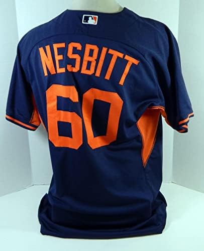2015 Detroit Tigers Angel Nesbitt 60 Oyun Kullanılmış Donanma Forması ST BP 959 - Oyun Kullanılmış MLB Formaları