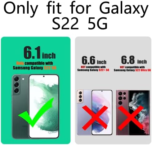 Samsung Galaxy S22 Ekran Koruyucu Temperli Cam ve Kamera Lens Koruyucu, [3 + 3 Paket] [Parmak İzi Uyumlu] [Hizalama